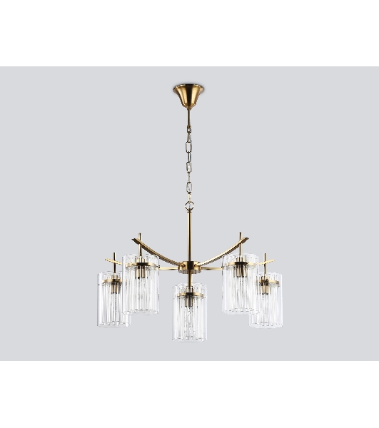 Люстра Ambrella light LH56031/5+1 BS/CL латунь/прозрачный E14*6 max 40W D680*1200