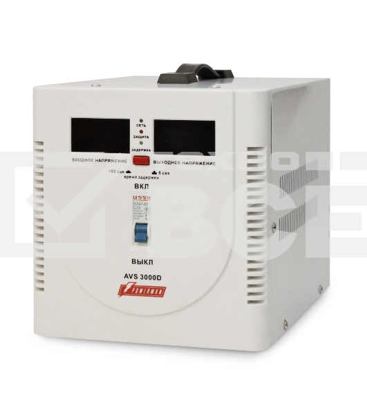 Стабилизатор напряжения Powerman AVS 3000D White (3000ВА, 16А, КПД 98%,циф. индикация вх./вых. напряж.)