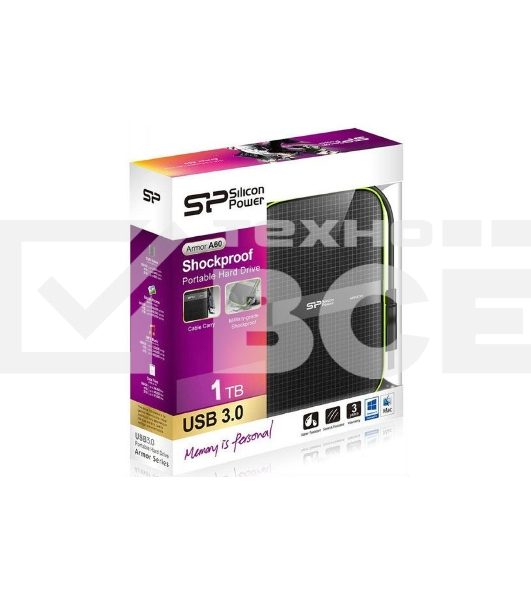Жесткий диск Silicon Power USB 3.0 1Tb A60 SP010TBPHDA60S3K Armor 2.5