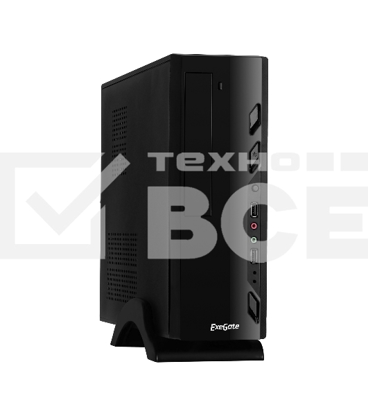Компьютерный корпус Exegate EX268696RUS Компьютерный корпус MiniITX Exegate MI-208 Black, miniITX/mATX, <M450, 80mm>, 2*USB, Audio
