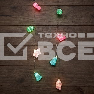 Гирлянда светодиодная «Новый год» 1,5 м, прозрачный ПВХ, 10 LED, теплый белый, питание 2 х АА (батарейки не в комплекте)