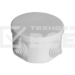 Коробка распр. ОП d75х45 4 выхода 4 гермоввода IP54 крышка защелкивающаяся сер. Epplast 240342