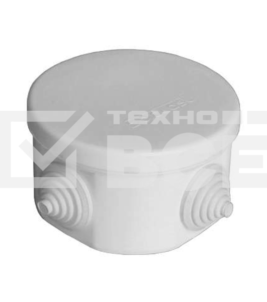Коробка распр. ОП d75х45 4 выхода 4 гермоввода IP54 крышка защелкивающаяся сер. Epplast 240342