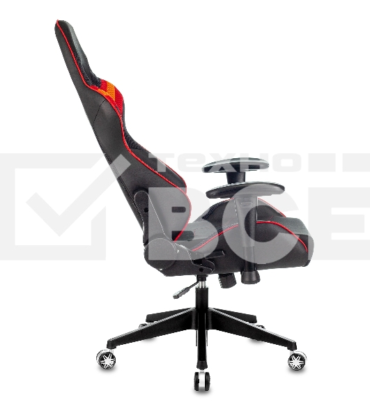 Кресло игровое Бюрократ VIKING 4 AERO RED две подушки черный/красный искусст.кожа/ткань