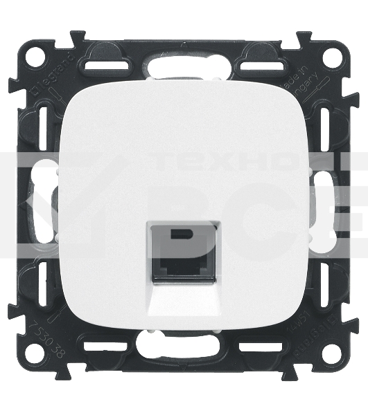 Лицевая панель для одиночных телефонных/информационных розеток. Valena ALLURE. Белая Valena ALLURE.