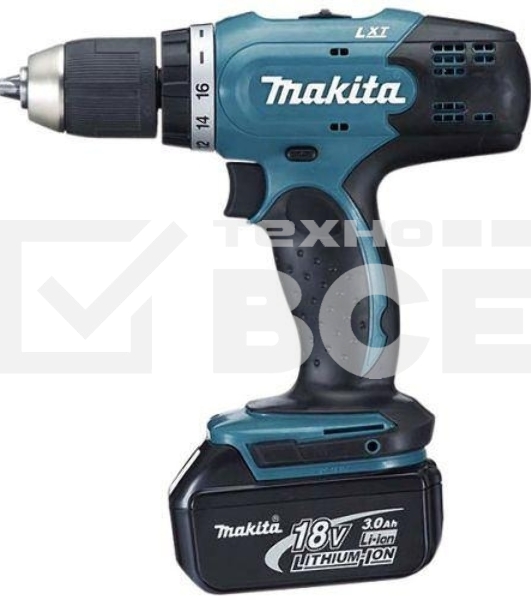 Дрель-шуруповерт Makita DDF453RFE, Аккумуляторная, 18В, 2 АКБ, Кейс