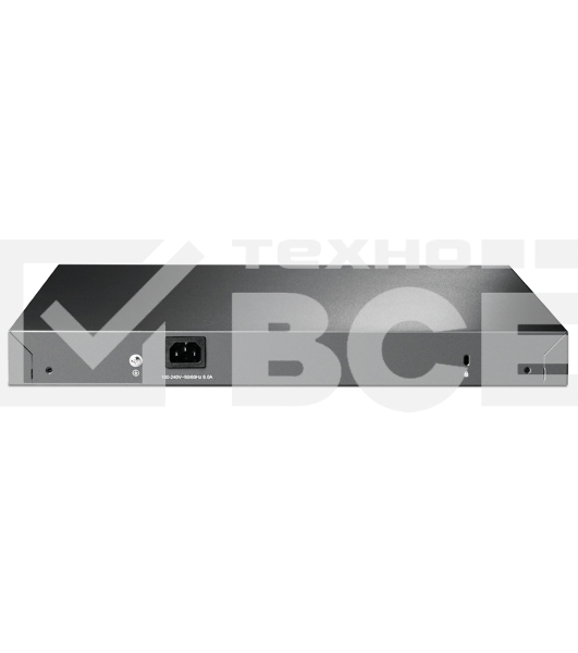 Коммутатор TP-Link 24-port Gigabit Managed PoE switch with 4 10G SFP+ ports, support 802.3af/at PoE, 1 console port, 19-inch rack mount, support L2/L2+ features.
