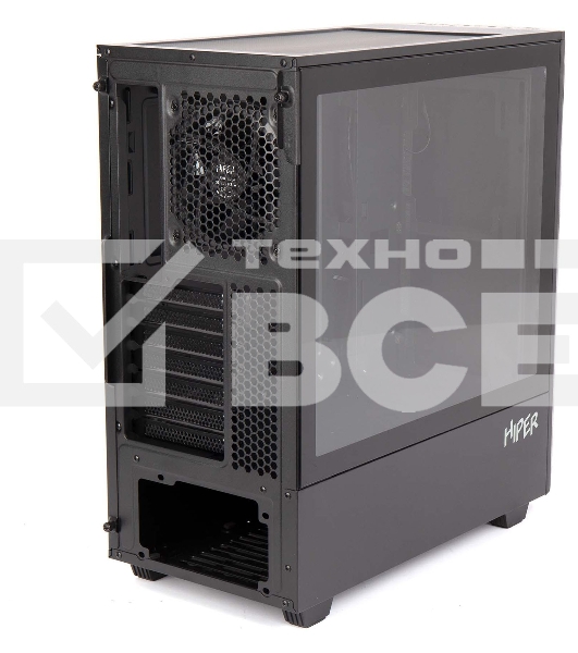 Компьютерный корпус Hiper PB81 черный без БП ATX 3x120мм 2xUSB2.0 2xUSB3.0 audio bott PSU