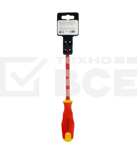 Отвертка диэлектрическая Сибртех SL6,5 х 150 мм, до 1000 В, двухкомпонентная рукоятка