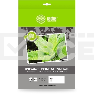 Фотобумага Cactus CS-GA4180100ED A4/180г/м2/100л./белый глянцевое для струйной печати
