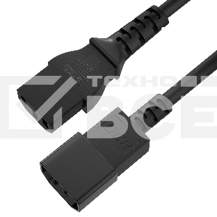 Кабель питания GCR PROF удлинитель 2.0m, С13 - С14, черный, 3x1,0 мм, GCR-54337