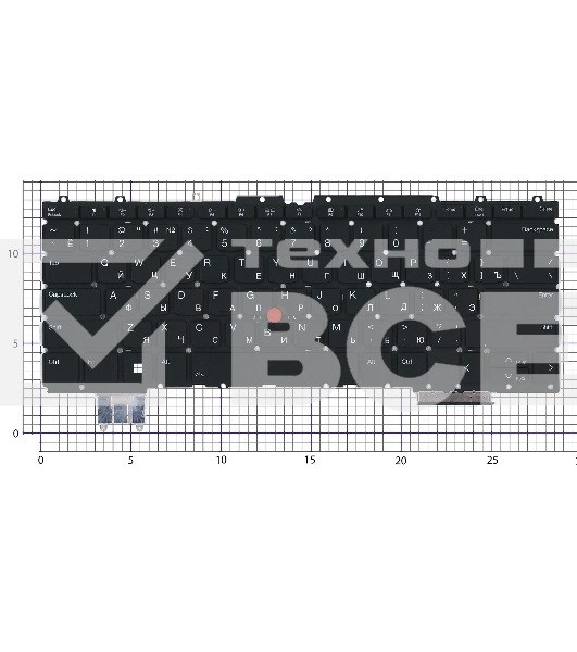 Клавиатура для ноутбука Lenovo ThinkPad Z13 Gen 1 черная без рамки с подсветкой