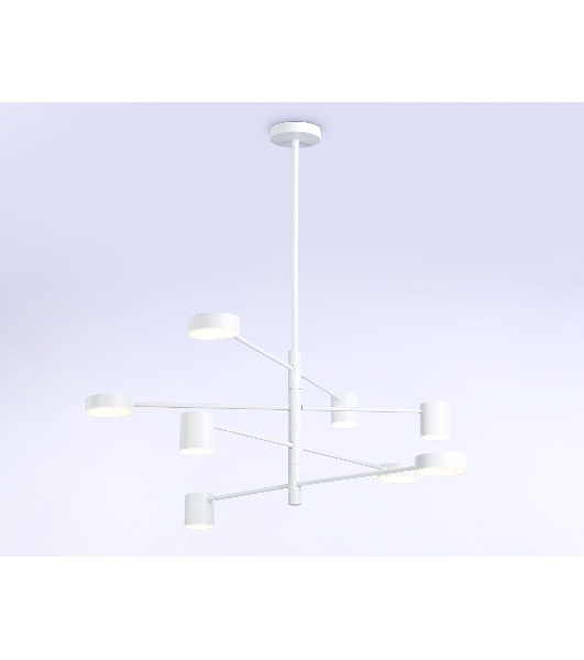 Подвесной светодиодный светильник Ambrella light FL51688/8 WH белый 3000K/4200K/6400K 48W D900*1000 (Без ПДУ)