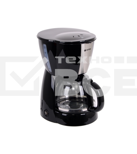 Кофеварка капельная Vitek VT-1503 черный, исп. кофе - молотый, 1.2 л, 900 Вт.