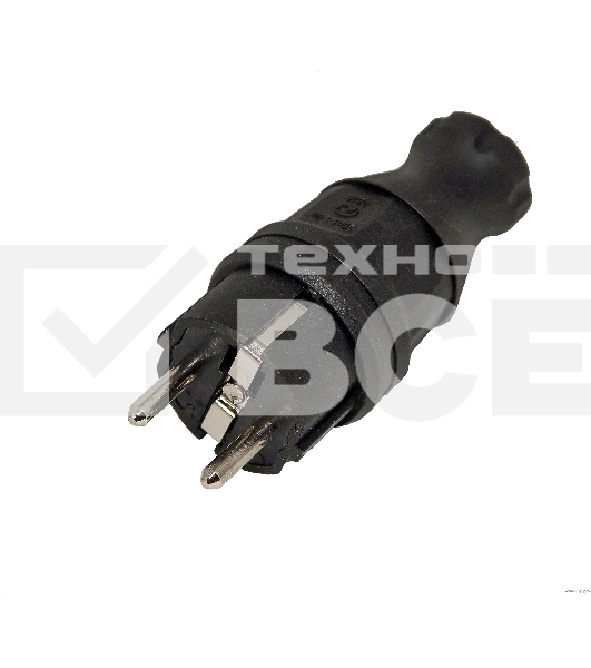 Вилка прямая EKF RPS-011-16-230-44 каучуковая 230В, 2P+PE, 16A, IP44 EKF PROxima