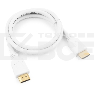 Кабель Cablexpert HDMI CC-HDMI4-W-1M, 19M/19M, v2.0, медь, позол.разъемы, экран, 1м, белый, пакет