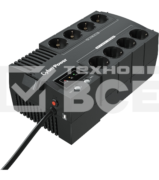 Источник бесперебойного питания CyberPower BS850E NEW линейно-интерактивный 850ВА/480Вт, 4+4 евророзетки, USB UPS Line-Interactive CyberPower BS850E NEW 850VA/480W USB (4+4 EURO)