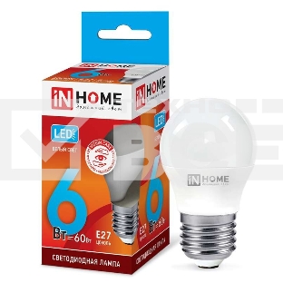 Лампа светодиодная LED-ШАР-VC 6Вт 230В E27 4000К 540лм IN HOME 4690612020532