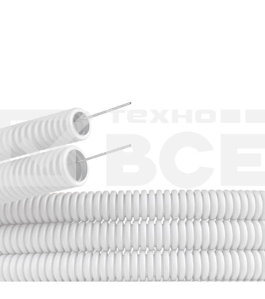 Труба гибкая гофрированная ПЛЛ 20мм с протяжкой не содержит галогенов ПВ-0 (100м) белый 81820 DKC