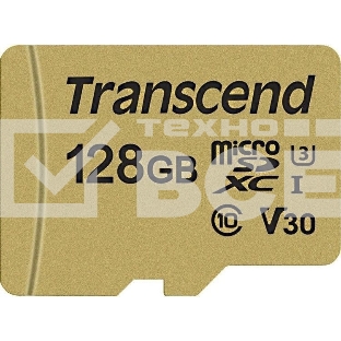 Флеш карта microSD 128GB Transcend microSDXC Ultimate UHS-I U3, V30, (SD адаптер), MLC