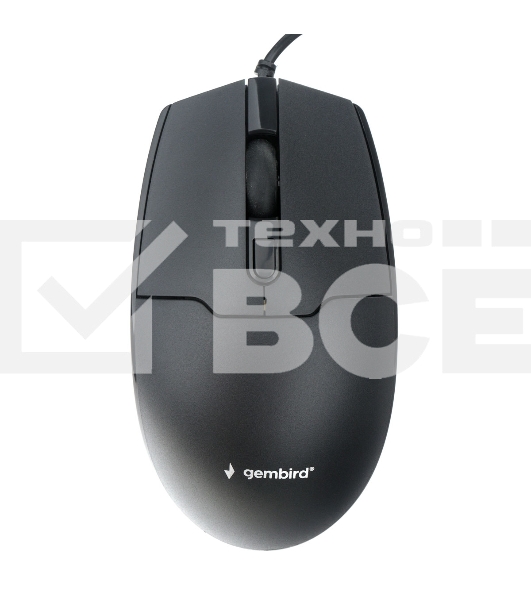 Мышь проводная Gembird MOP-430 черный, 1600 dpi, USB, кнопки - 4