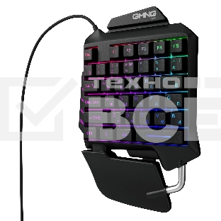 Игровой блок Oklick/Оклик GMNG 703GK черный USB for gamer LED (подставка для запястий)