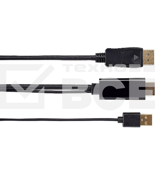 Кабель-переходник HDMI(M) +USB---> DP(M)  4K*60Hz 1.8M, VCOM