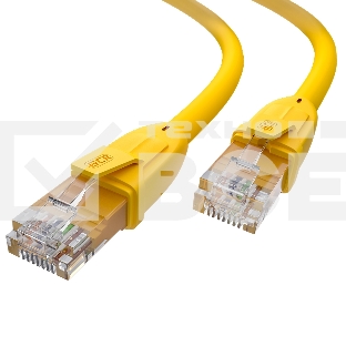 Патч-корд GCR прямой 1.5m UTP кат.6, желтый, 24 AWG, литой, ethernet high speed, RJ45, T568B, GCR-52370