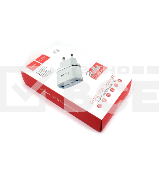 Сетевое зарядное устройство C12 Smart dual USB charger, белый