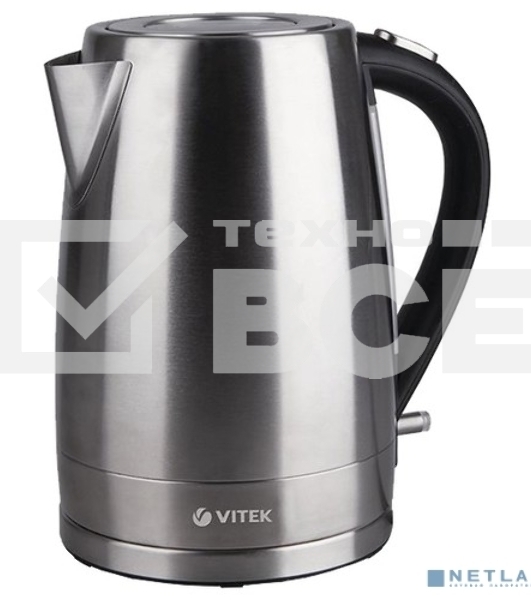 Чайник электрический Vitek VT-7000 1.7л. 2200Вт серебристый (корпус: металл)     