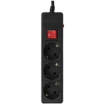 Сетевой фильтр Perfeo 'POWER-S', 3,0 м, 3 розетки 10А, 2USB, 2500 Вт, двойная защита, черный, фото3