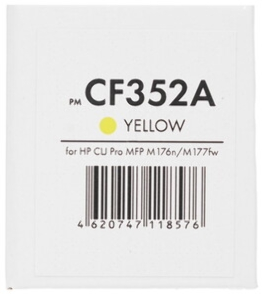 Картридж лазерный NVPrint совместимый для HP CLJ Pro MFP M176n/M177fw CF352A Yellow (1000k)