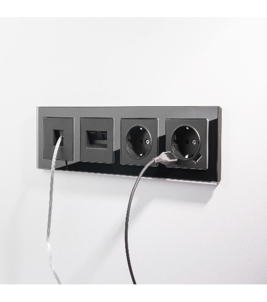 Розетка Ethernet RJ-45 (черный матовый)