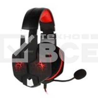 Гарнитура проводная игровая RUSH TAIPAN, динамики 50мм, велюровые амбушюры, вирт.звук 7.1, чер/кр (SBHG-3200)