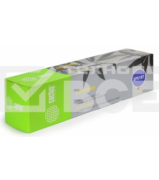 Картридж лазерный Cactus CS-EPS187 желтый (4000 стр) для Epson AcuLaser C1100/C1100N/CX11/CX11N/CX11NF/CX11NFC