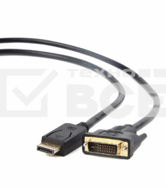 Кабель DisplayPort-DVI Gembird/Cablexpert 1.8м, 20M/19M, черный, экран, пакет(CC-DPM-DVIM-6)