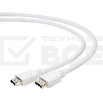 Кабель Cablexpert HDMI CC-HDMI4-W-1M, 19M/19M, v2.0, медь, позол.разъемы, экран, 1м, белый, пакет, фото4