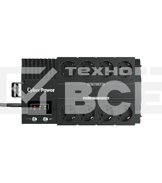 Источник бесперебойного питания CyberPower BS850E NEW линейно-интерактивный 850ВА/480Вт, 4+4 евророзетки, USB UPS Line-Interactive CyberPower BS850E NEW 850VA/480W USB (4+4 EURO)