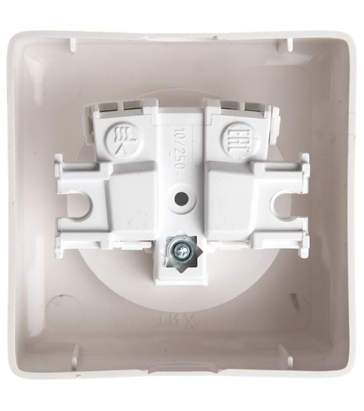 Розетка 1-м ОП Хит 16А 250В защ. шторки без заземл. бел. SchE RA10-137-B