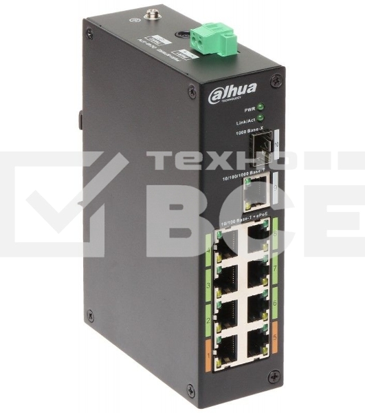 Коммутатор Dahua DH-LR2110-8ET-120 8-портовый ePoE