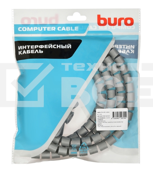 Кабельный органайзер Buro BHP CG155S Spiral Hose 15x1500mm Silver
