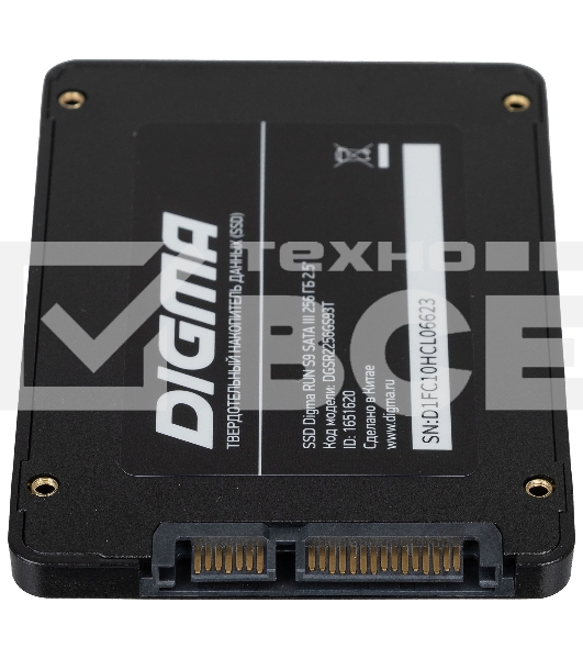 Накопитель SSD Digma Run S9, 256Gb, SATA III, 2.5
