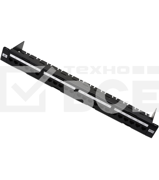 Патч-панель 19' ATCOM AT2463 24хRJ45 UTP 1U cat.6 (Keystone, организатор)