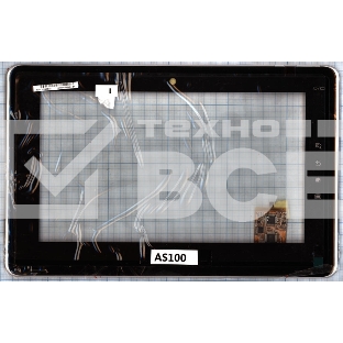 Сенсорное стекло (тачскрин) для Toshiba Folio 100, черное с рамкой