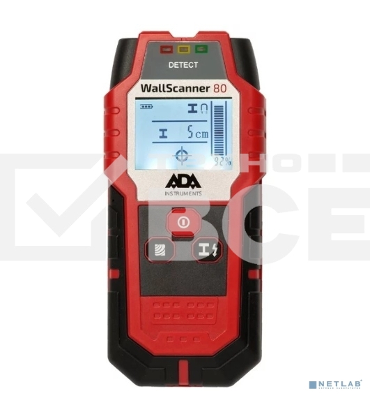 Детектор ADA Wall Scanner 80 поиск деревянных конструкций металла и проводников