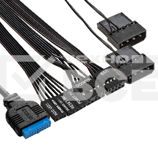Компьютерный корпус Minitower ExeGate mEVO-7803-XP500 (mATX, БП XP500 с вент. 12см, 2*USB+1*USB3.0, HD аудио, черный, 2 вент. 12см с RGB подсветкой)