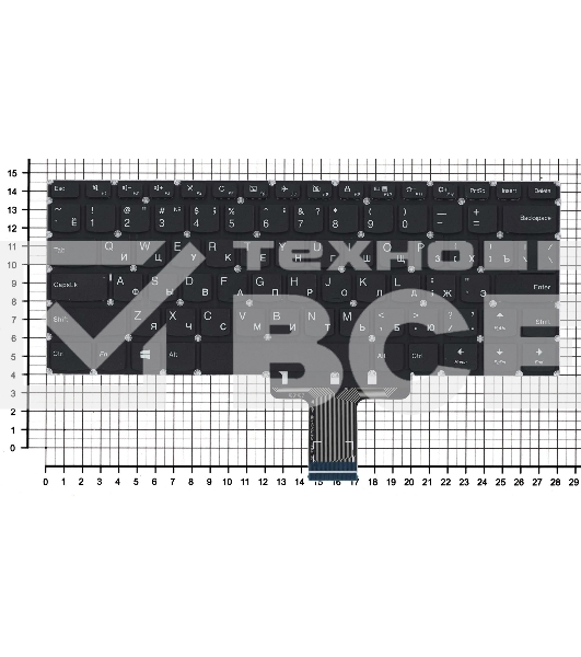 Клавиатура для ноутбука Lenovo Ideapad 510S 510S-14IKB черная без рамки
