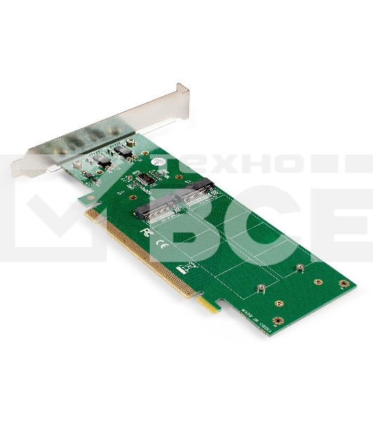 Переходник ExeGate EXE-597E4 (4 x M.2 M key -> PCI-E x16 v3.0, для установки четырех SSD M.2 2230/2242/2260/2280/22110 M key NGFF в слот PCI-E, материнская плата должна быть c функции Bifurcation PCI-E)