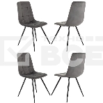 Стул для дома Бюрократ CH-K1_4 комплект 4 шт т. серый Holland 18 металл черный на ножках (CH-K1_1/HL18_4), фото 1