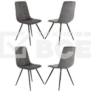 Стул для дома Бюрократ CH-K1_4 комплект 4 шт т. серый Holland 18 металл черный на ножках (CH-K1_1/HL18_4)